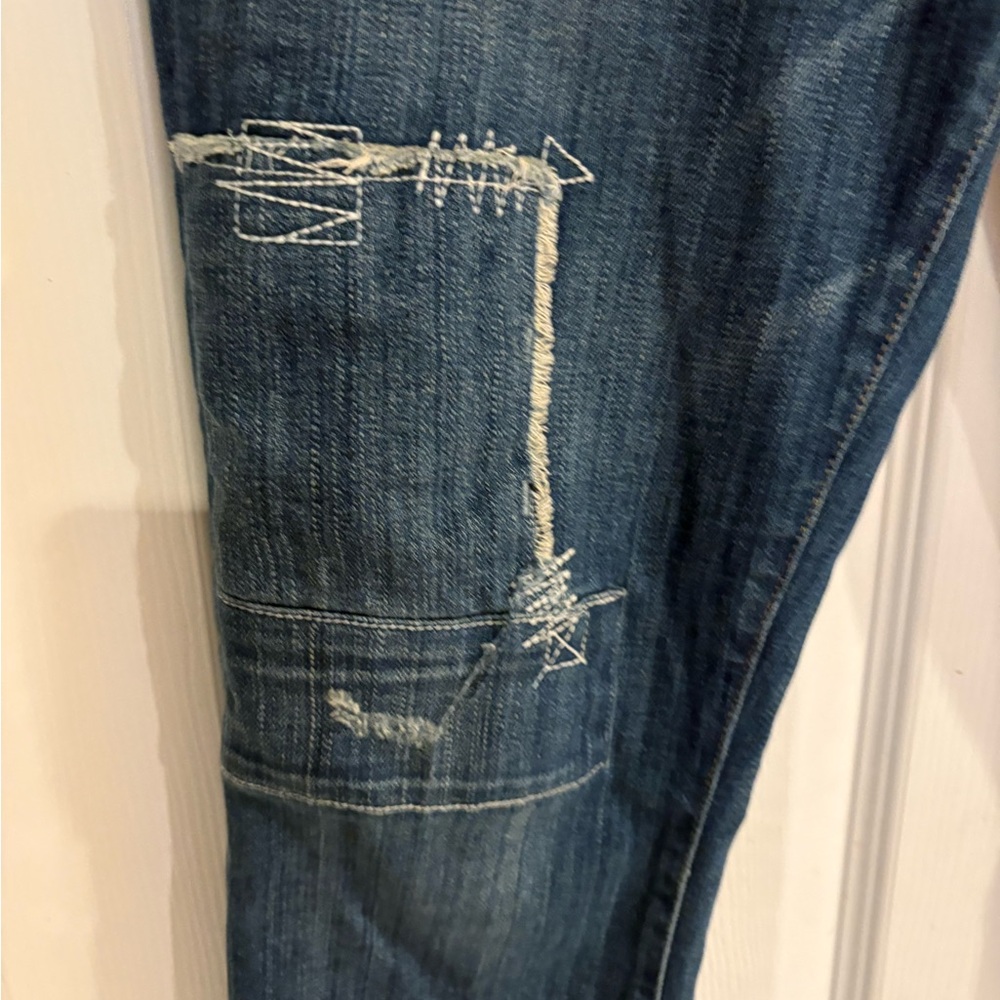 Current/Elliott Blue Patchwork Ankle Jeans - image 5